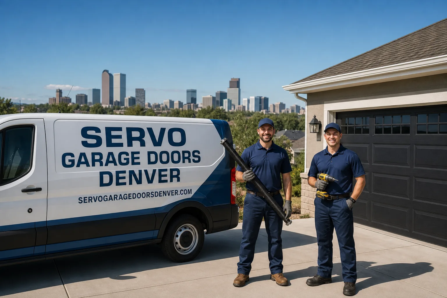 Servo Garage Doors Denver garage door service vehicle and crew in Denver, CO